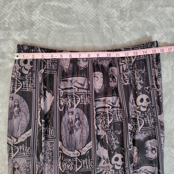 ROMWE Plus Our Corpse Bride Graphic All Over Print Split Thigh Skirt Size 1X - Picture 11 of 12